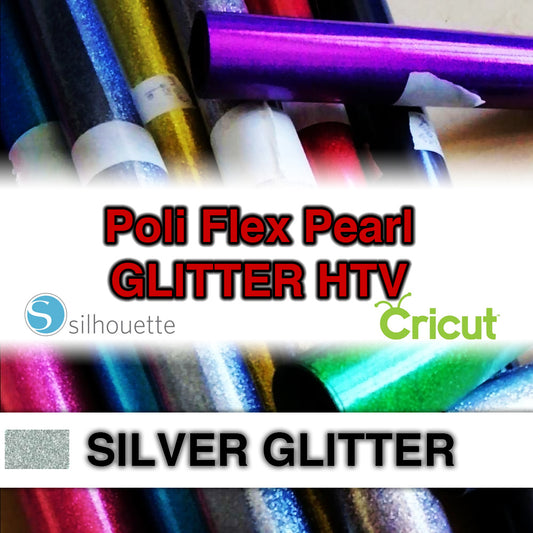 SILVER Glitter Poli Flex HTV Iron-on