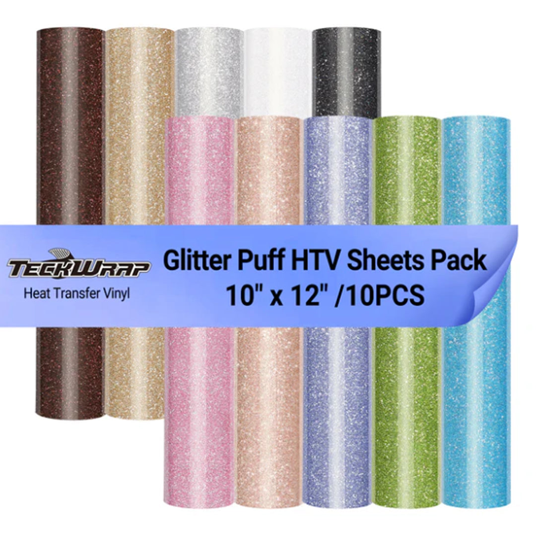 Glitter Puff HTV Sheets Pack – Vinyl Supplies