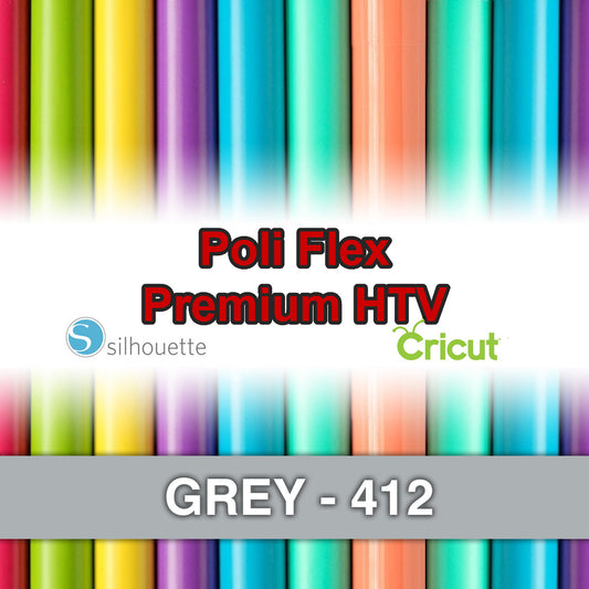 Grey 412 Poli Flex HTV Iron-on